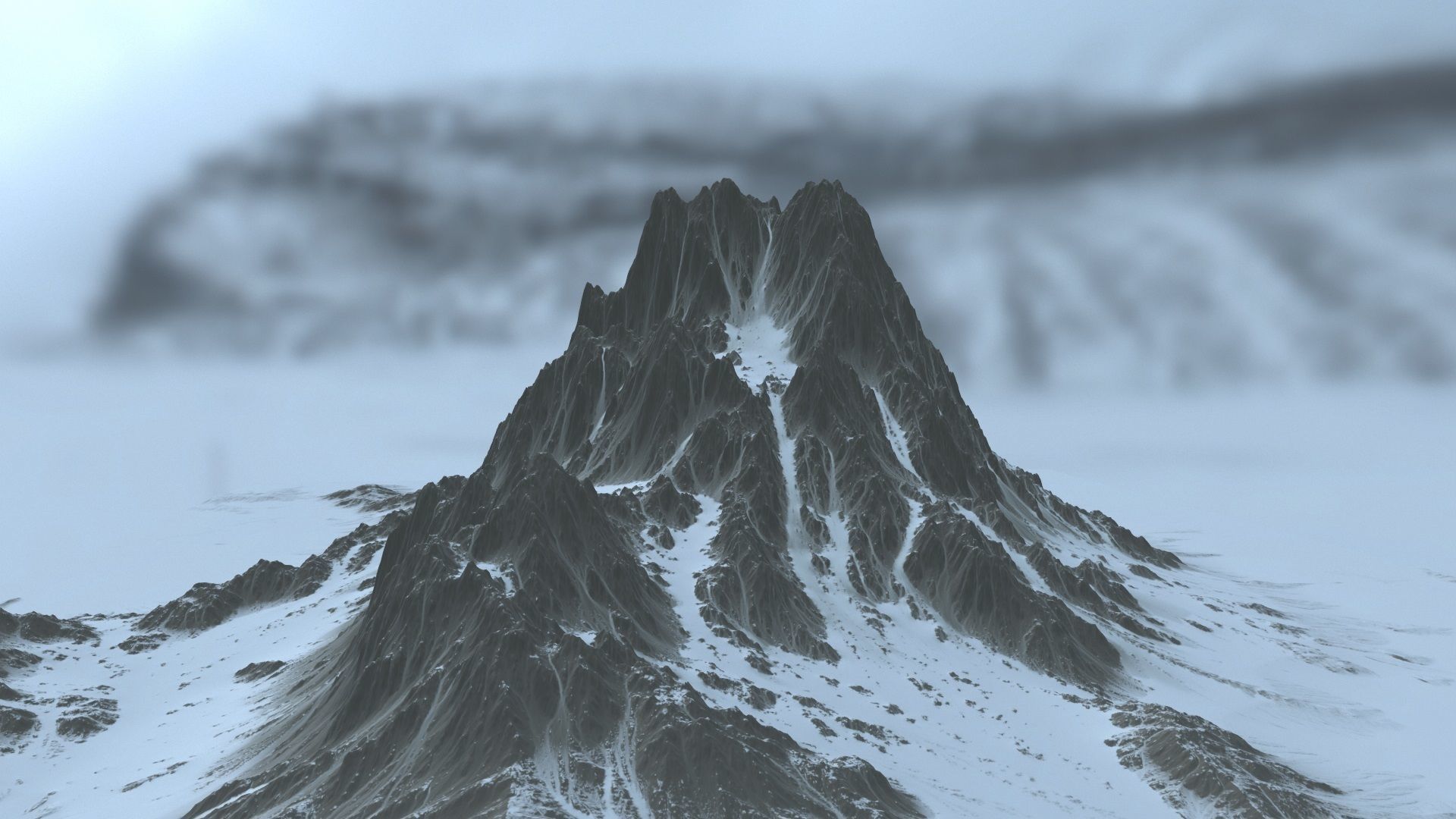 snow mountain 4 Low-poly 3D model_8