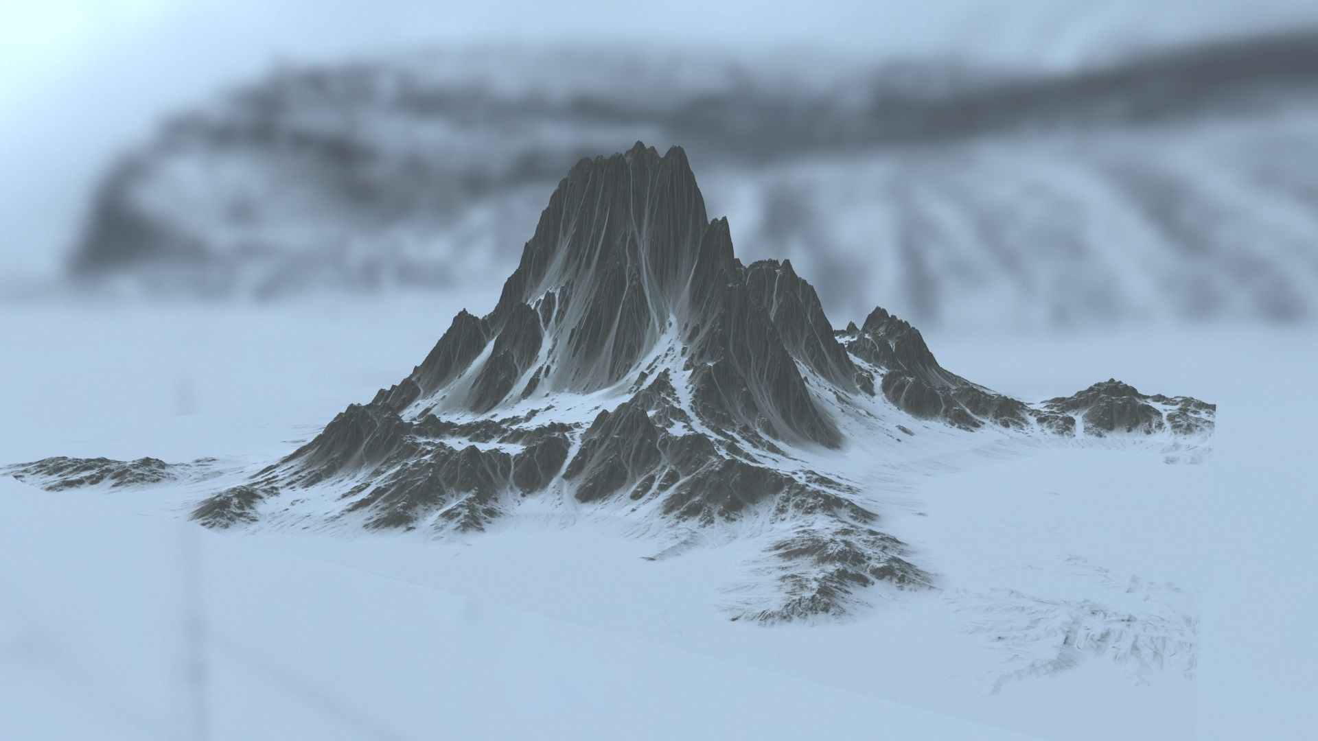 snow mountain 4 Low-poly 3D model_11
