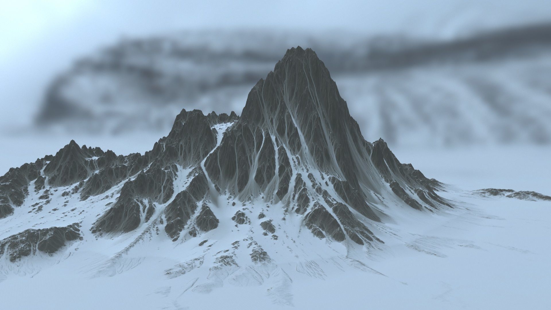 snow mountain 4 Low-poly 3D model_4