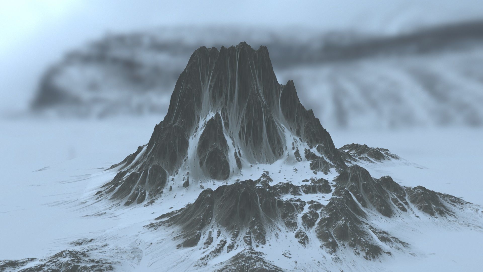 snow mountain 4 Low-poly 3D model_3