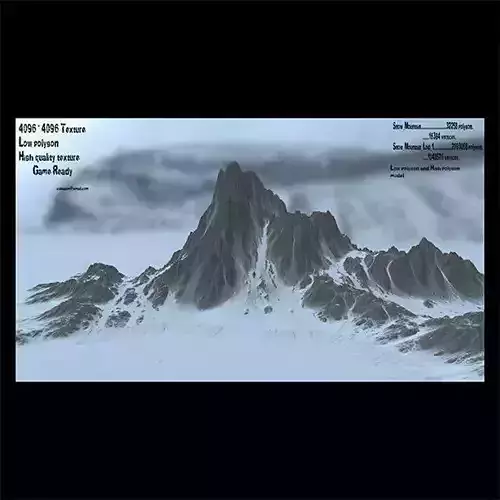 snow mountain 4 Low-poly 3D model