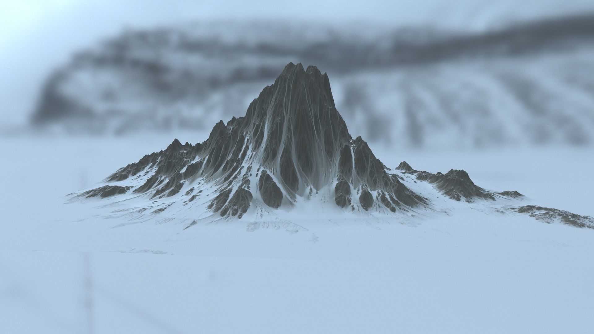 snow mountain 4 Low-poly 3D model_10
