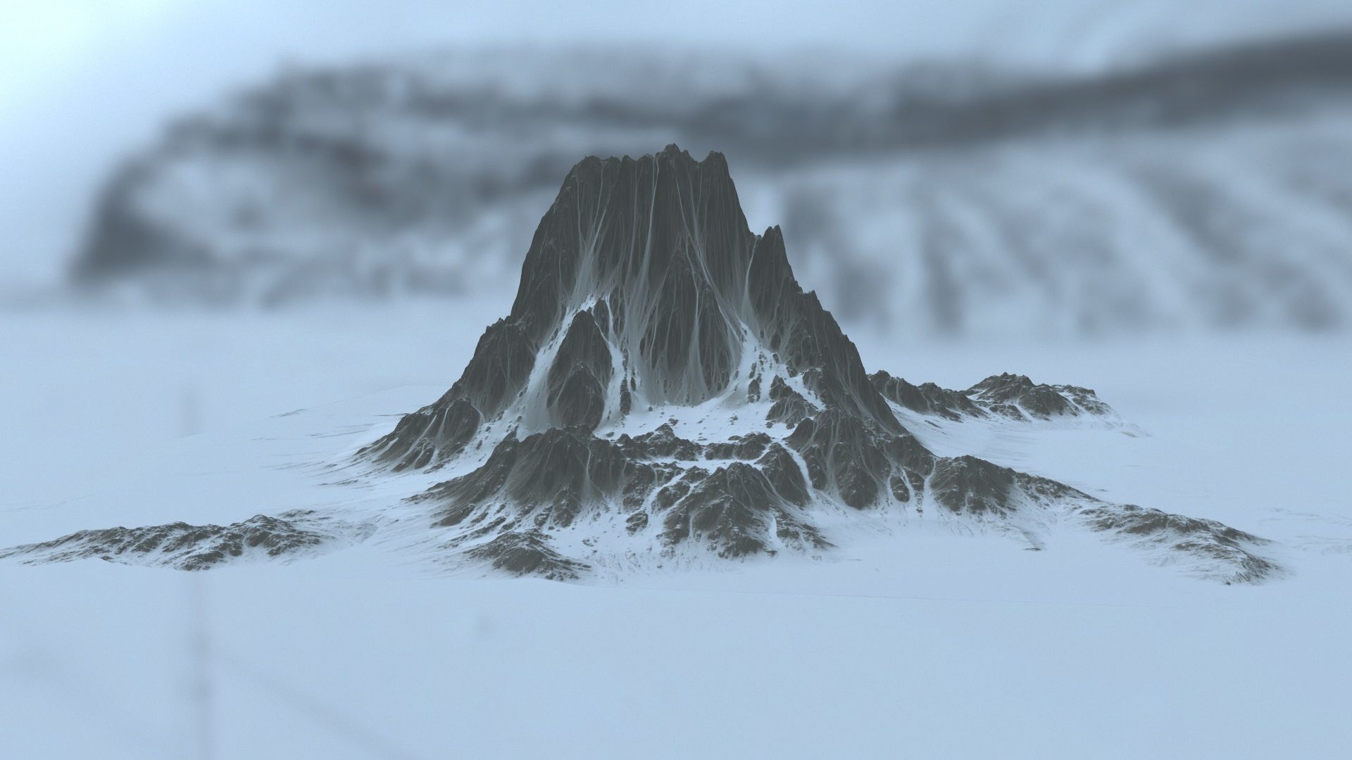 snow mountain 4 Low-poly 3D model_14
