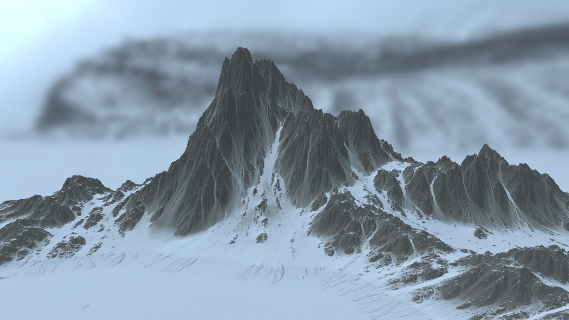 snow mountain 4 Low-poly 3D model_12
