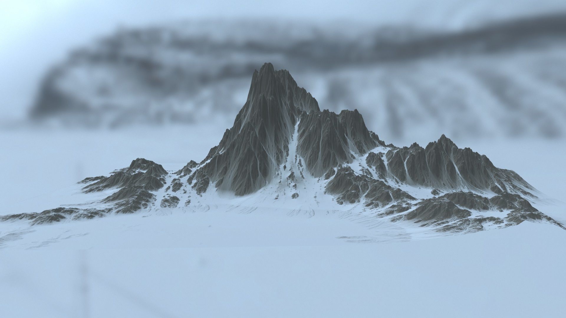 snow mountain 4 Low-poly 3D model_7
