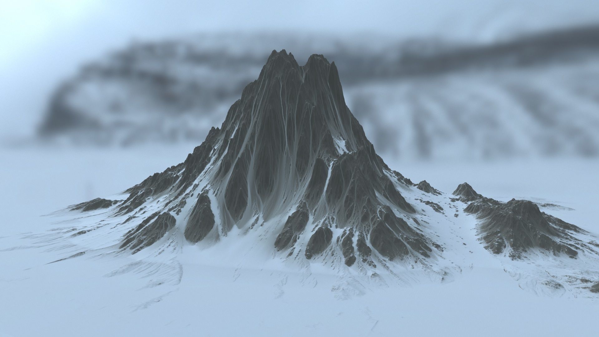 snow mountain 4 Low-poly 3D model_13