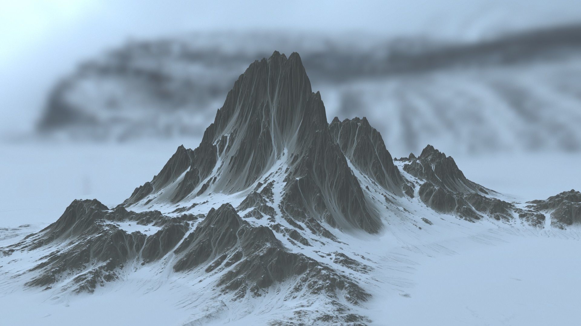 snow mountain 4 Low-poly 3D model_2