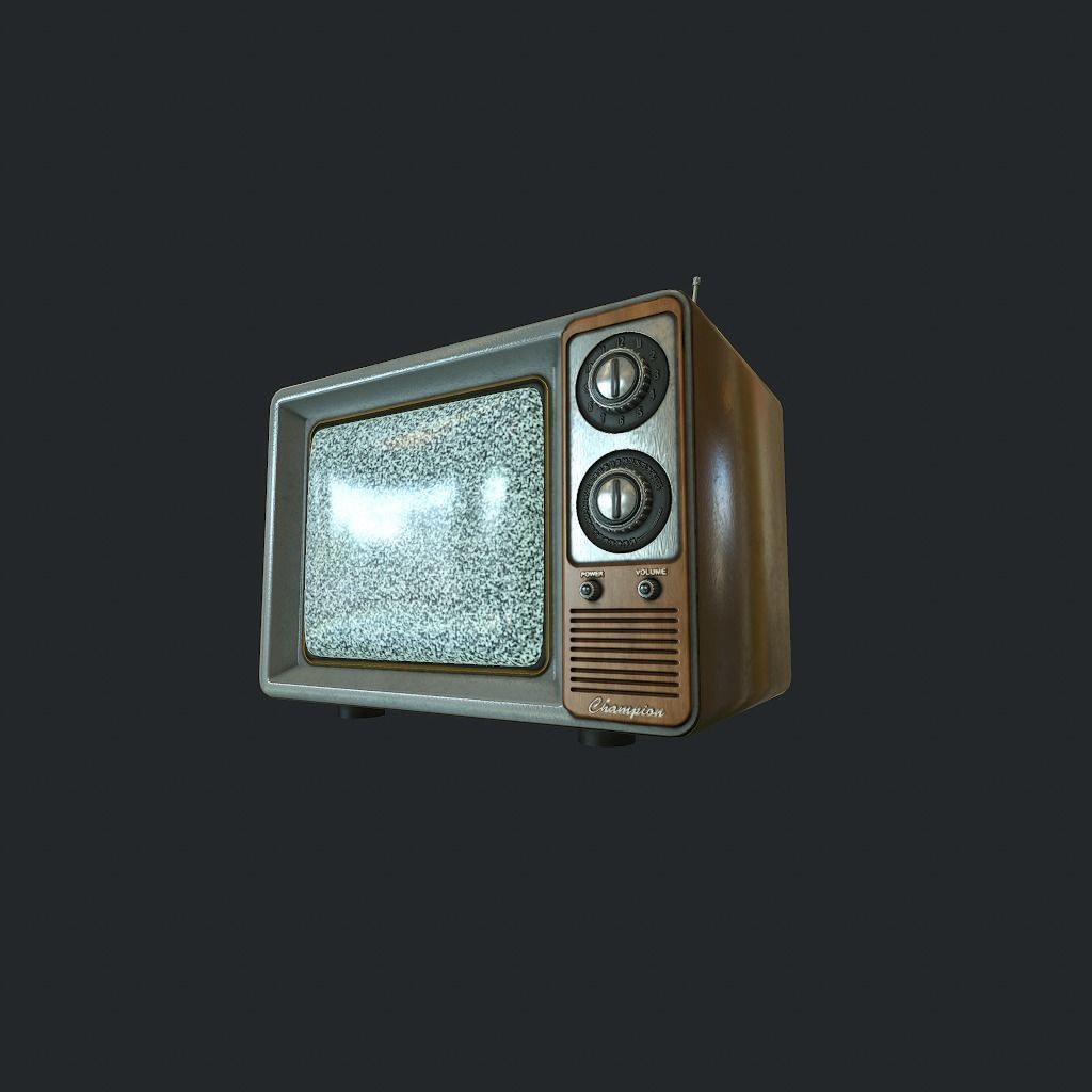 Old TV pbr Low-poly 3D model_15