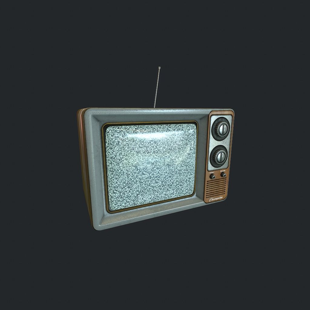 Old TV pbr Low-poly 3D model_12