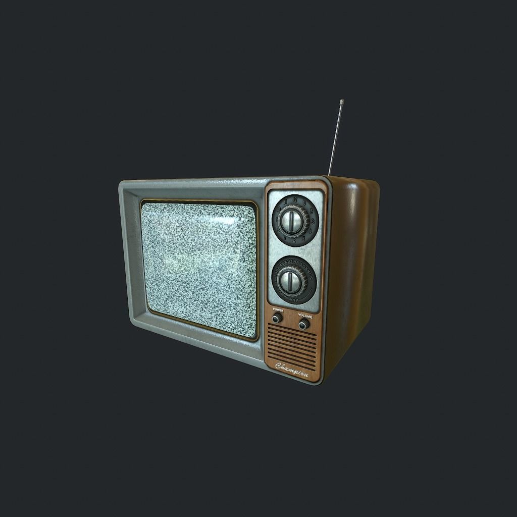 Old TV pbr Low-poly 3D model_13