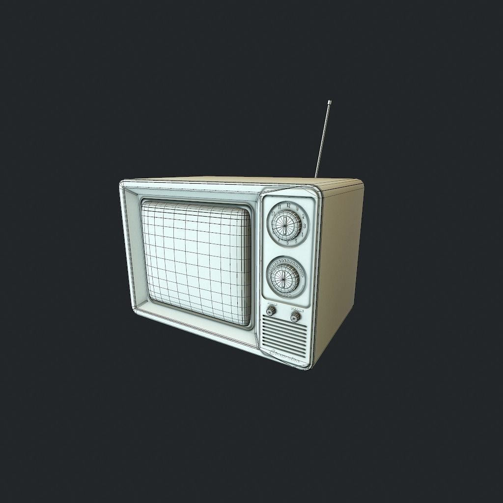 Old TV pbr Low-poly 3D model_16