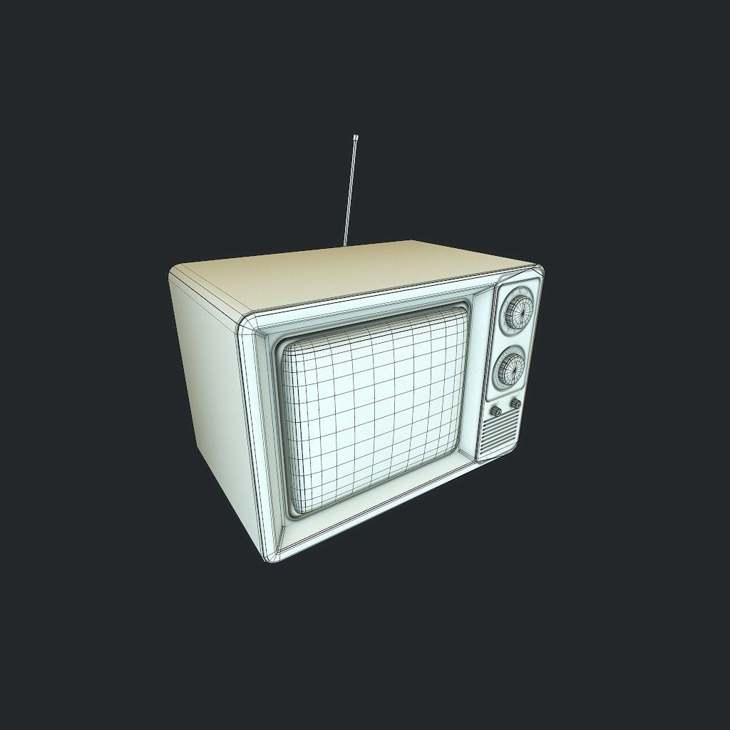 Old TV pbr Low-poly 3D model_20