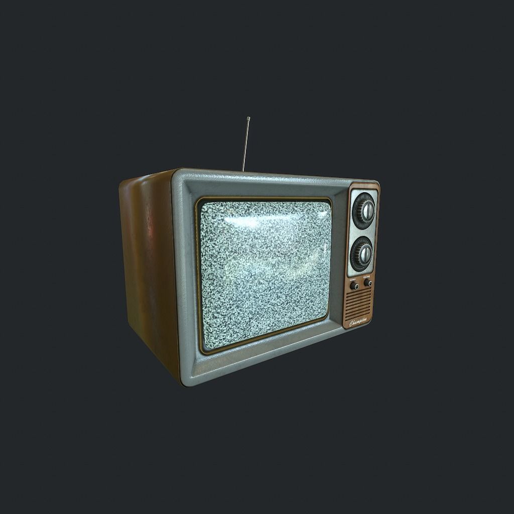 Old TV pbr Low-poly 3D model_14