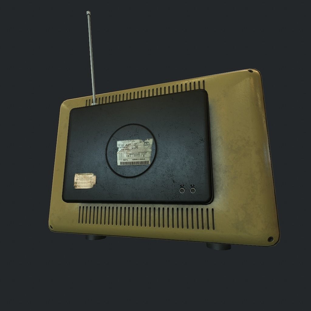 Old TV pbr Low-poly 3D model_8