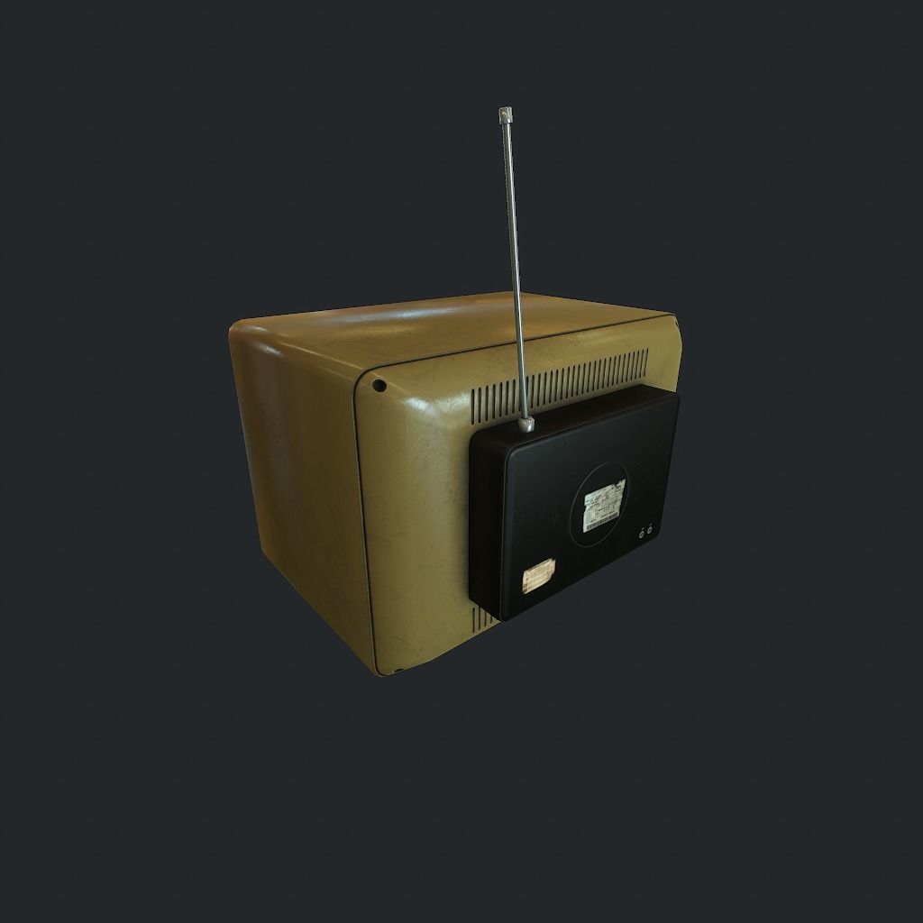 Old TV pbr Low-poly 3D model_6
