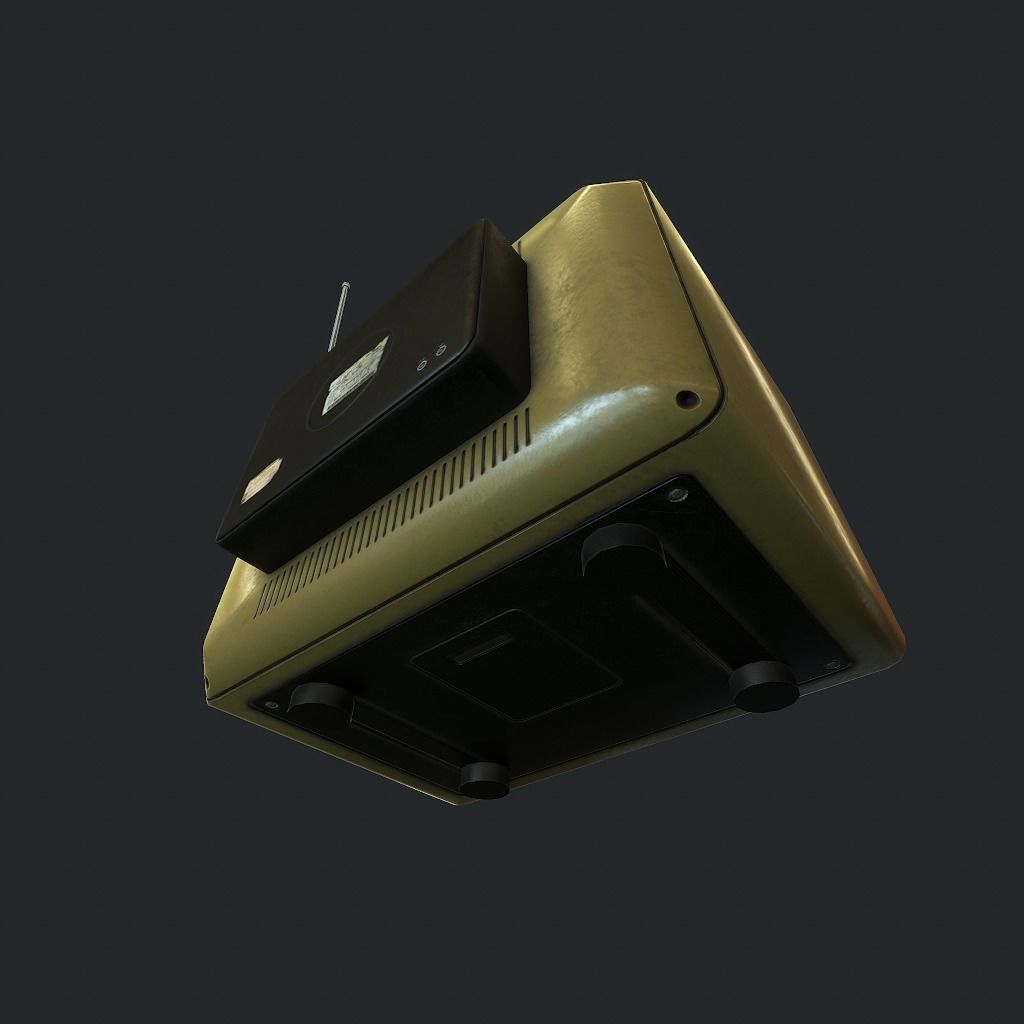 Old TV pbr Low-poly 3D model_11
