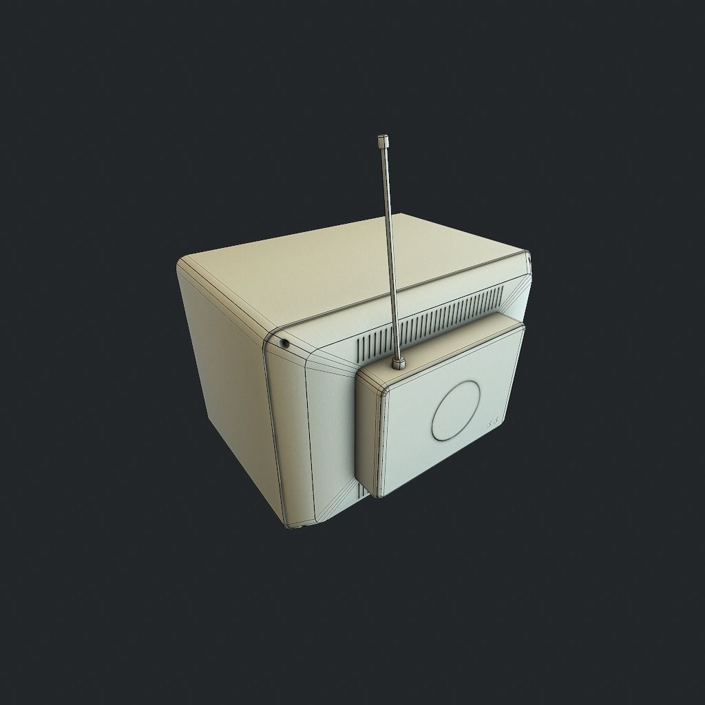 Old TV pbr Low-poly 3D model_17