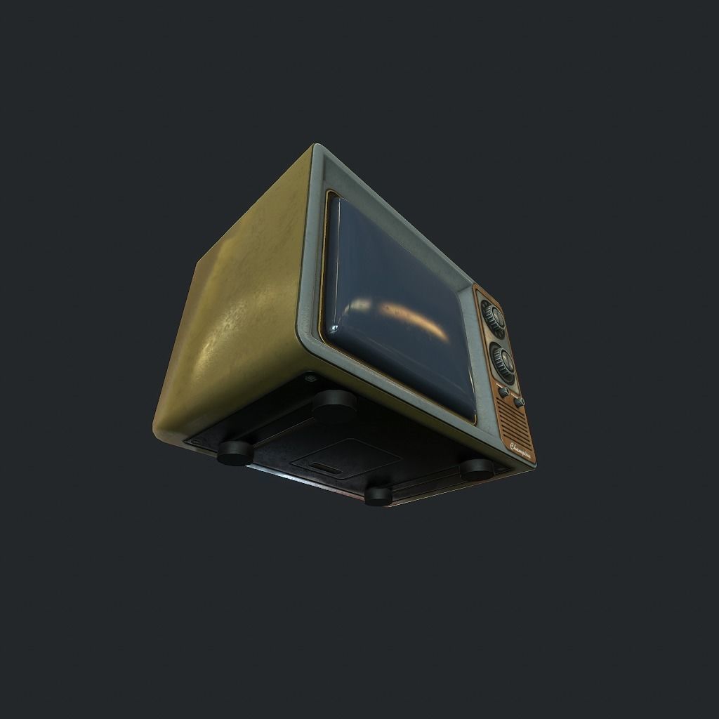 Old TV pbr Low-poly 3D model_4
