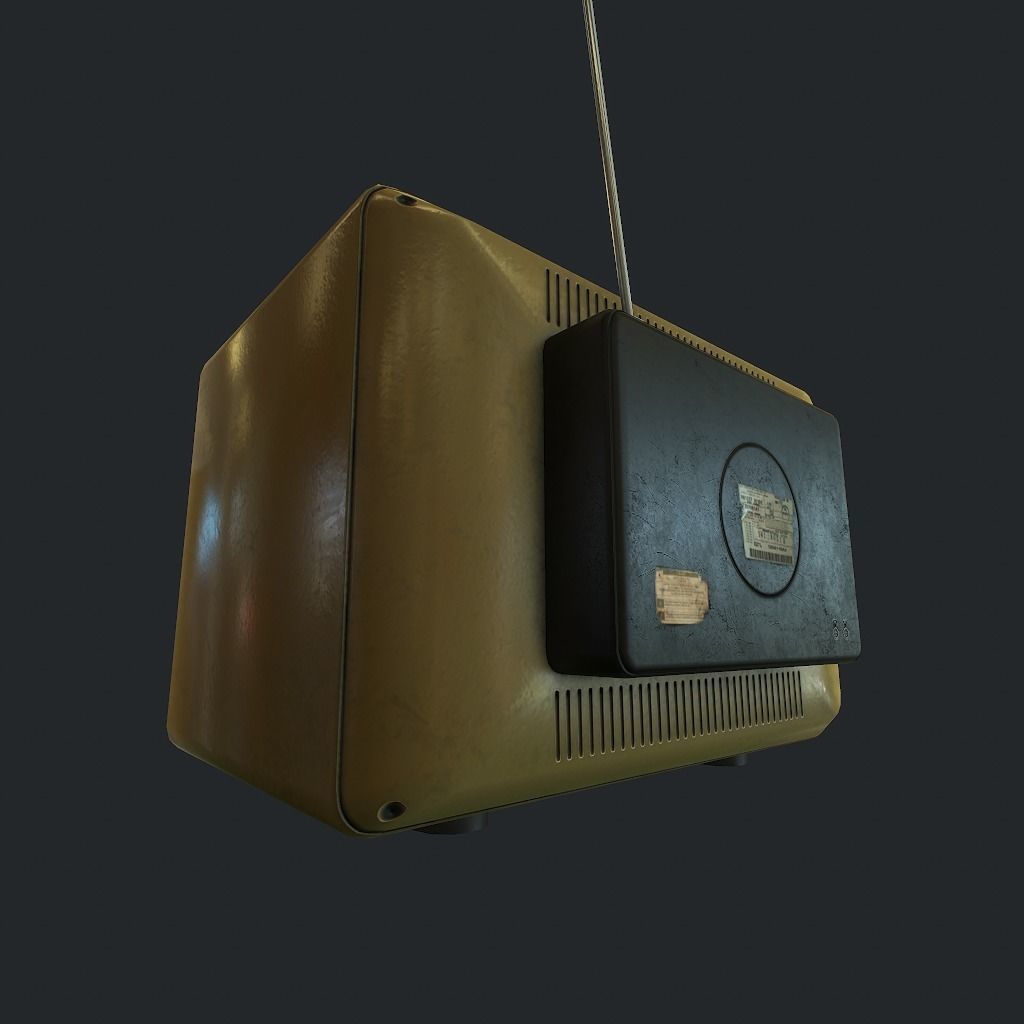 Old TV pbr Low-poly 3D model_7
