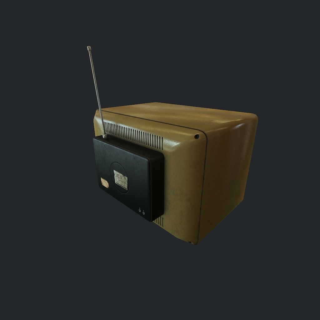 Old TV pbr Low-poly 3D model_5