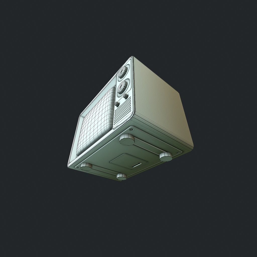 Old TV pbr Low-poly 3D model_21