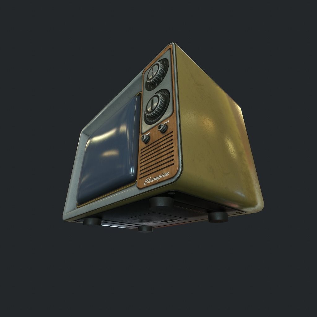 Old TV pbr Low-poly 3D model_9