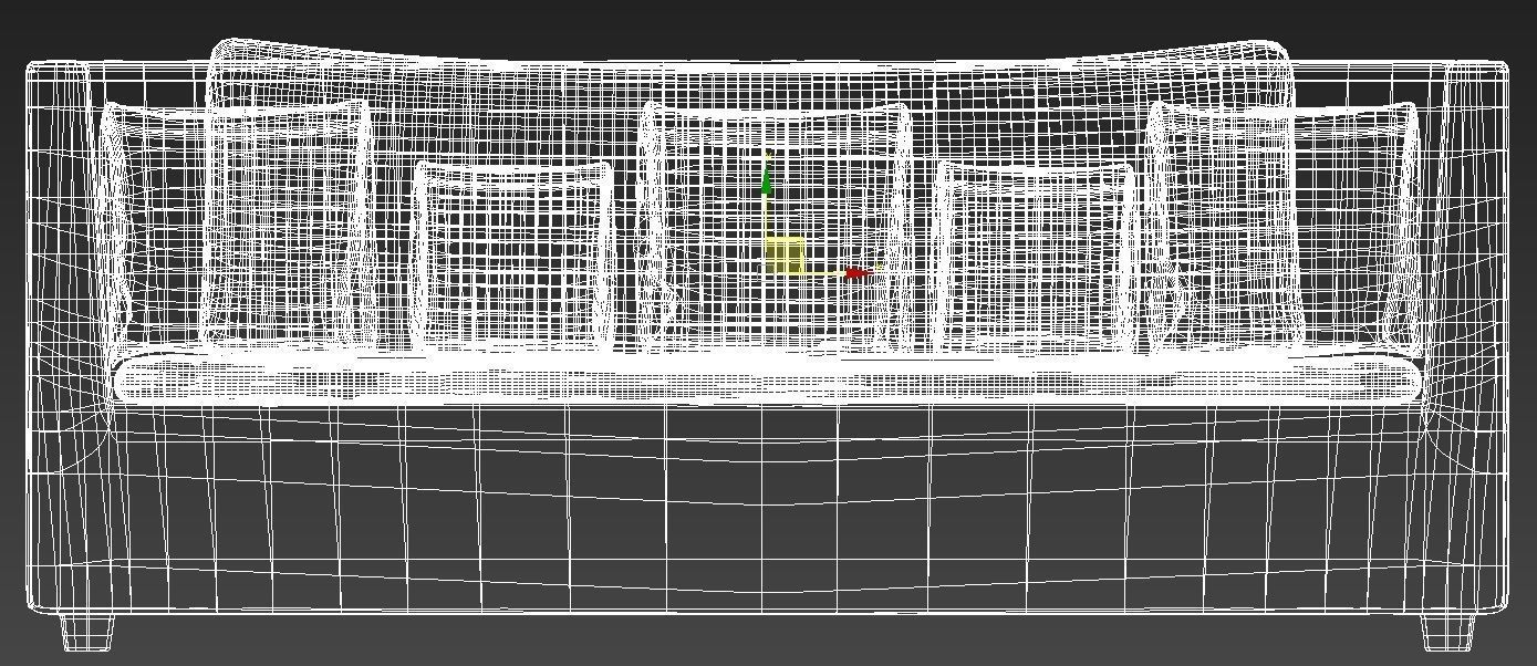 Couch and Pillows 3D model_2