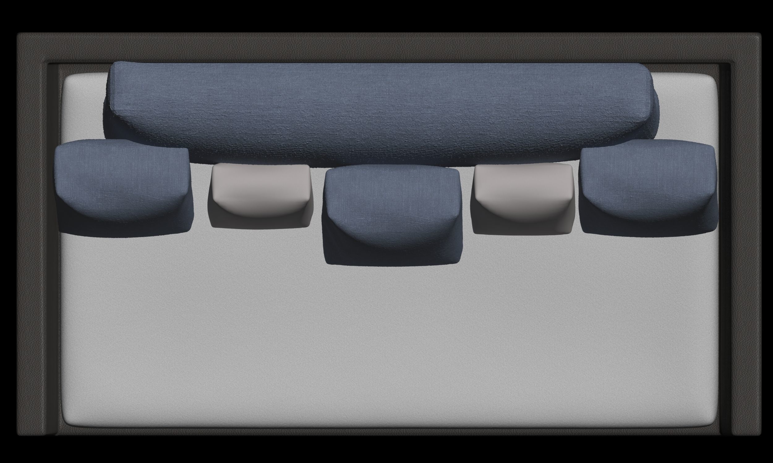 Couch and Pillows 3D model_1