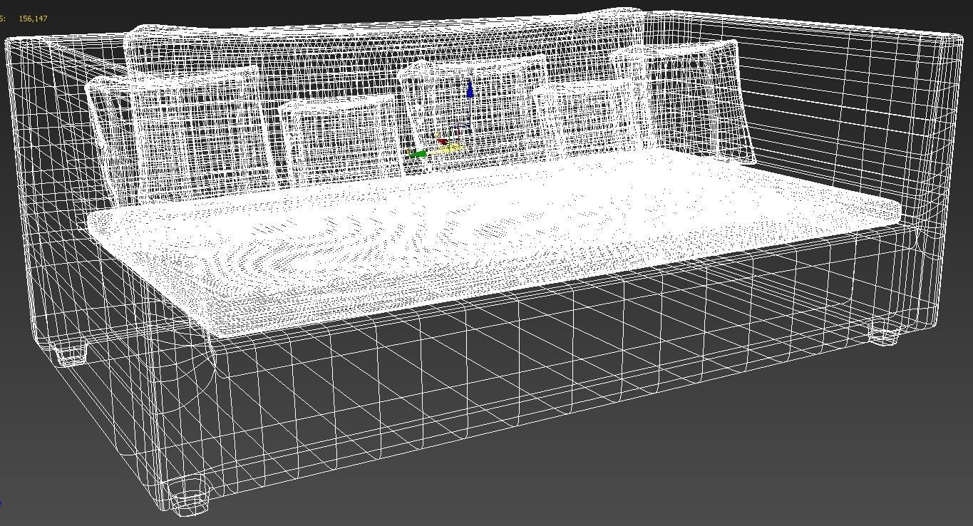 Couch and Pillows 3D model_3