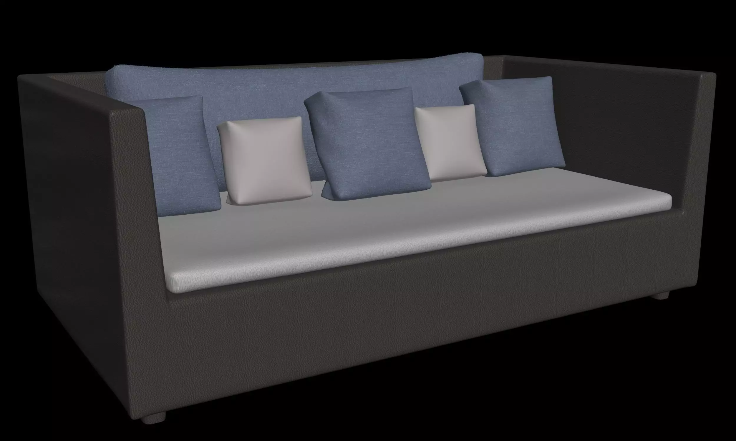 Couch and Pillows 3D model_0