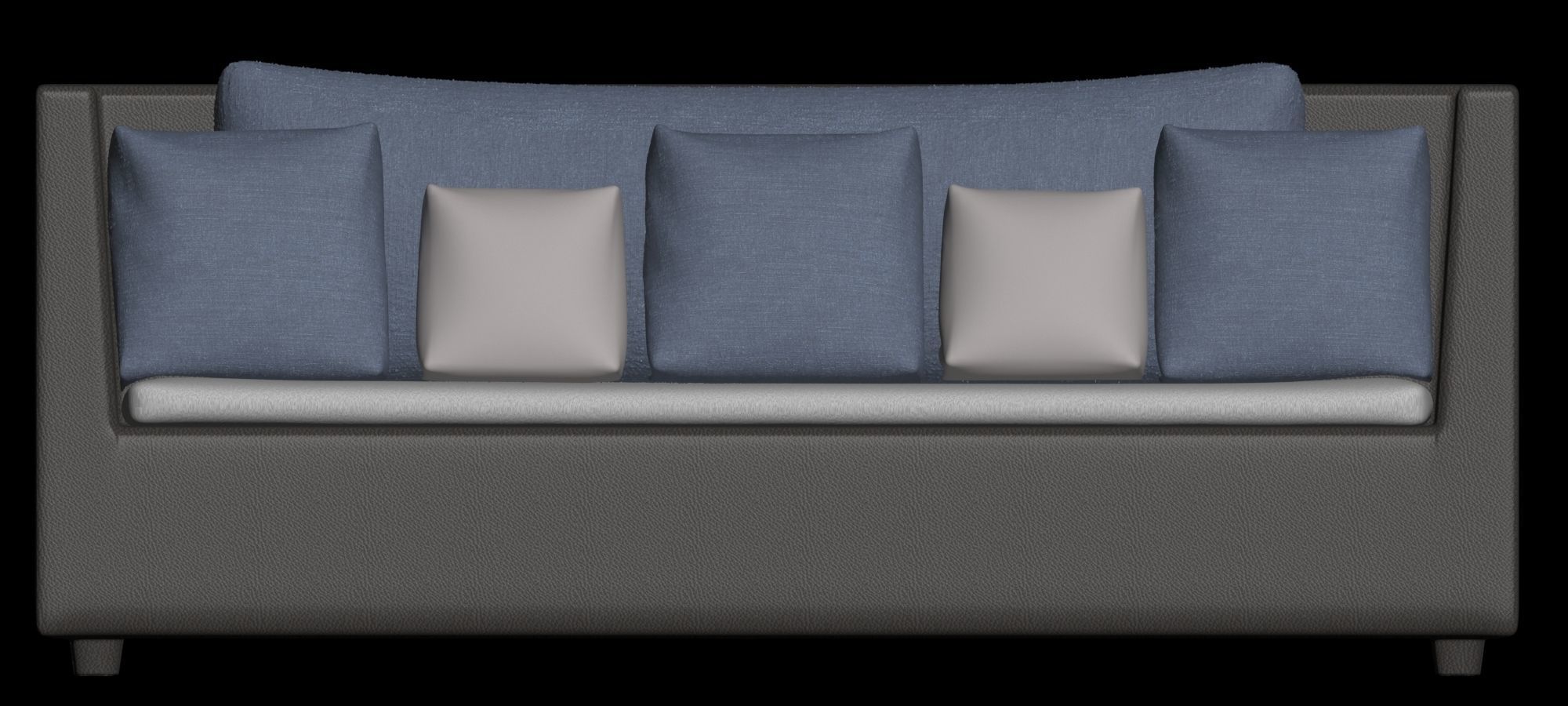 Couch and Pillows 3D model_4