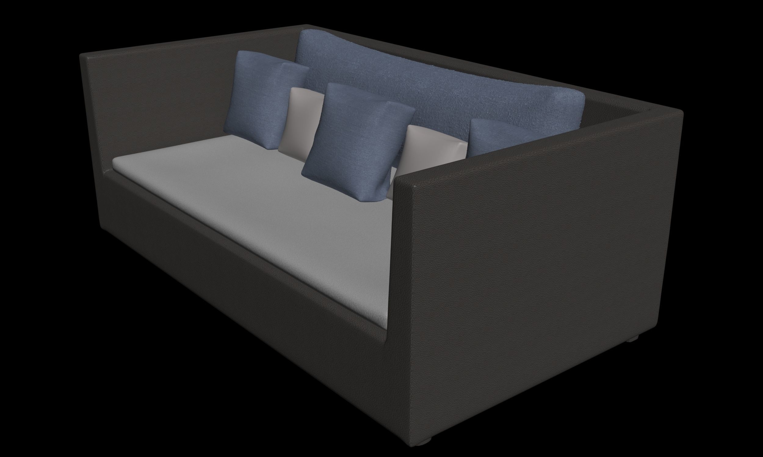 Couch and Pillows 3D model_6