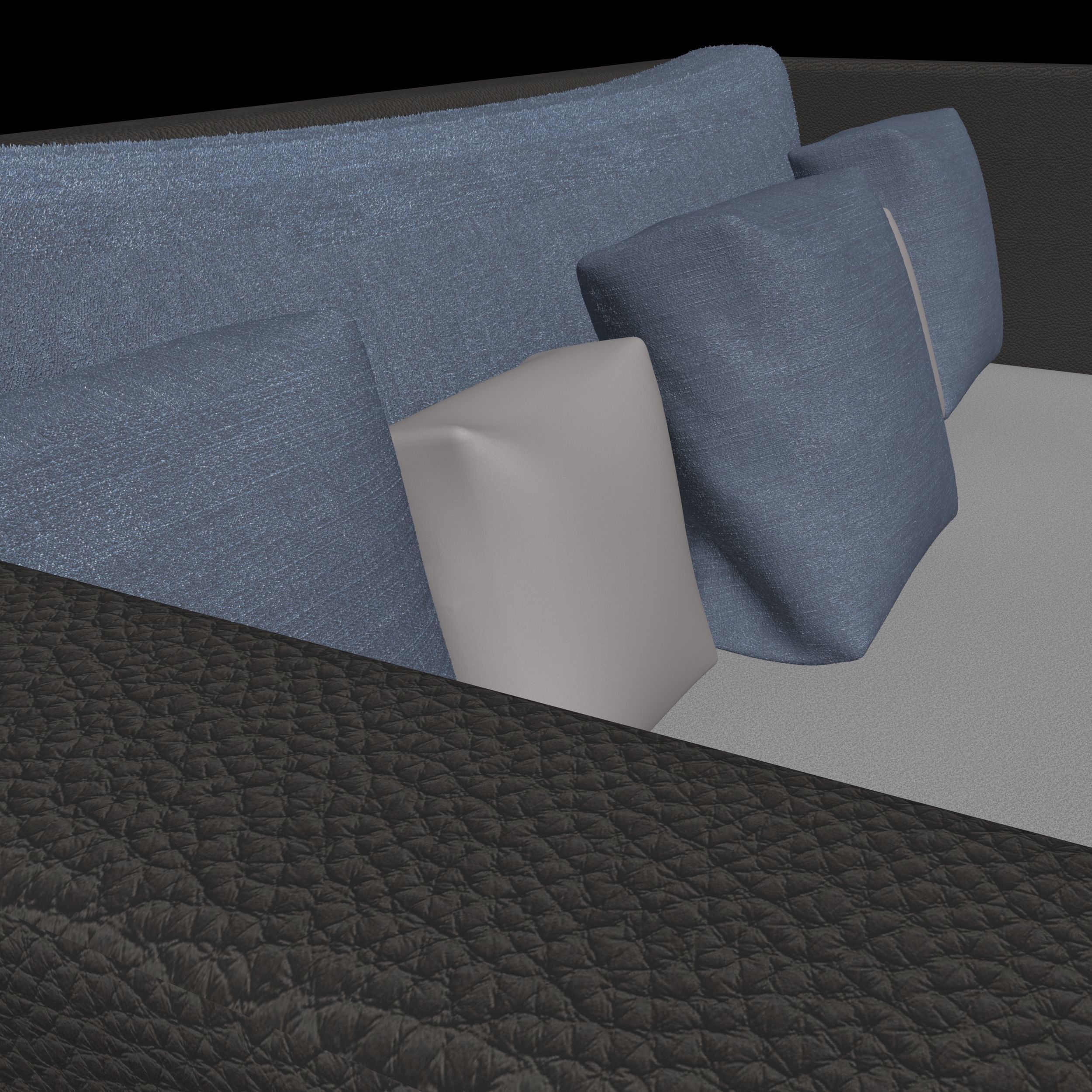 Couch and Pillows 3D model_7