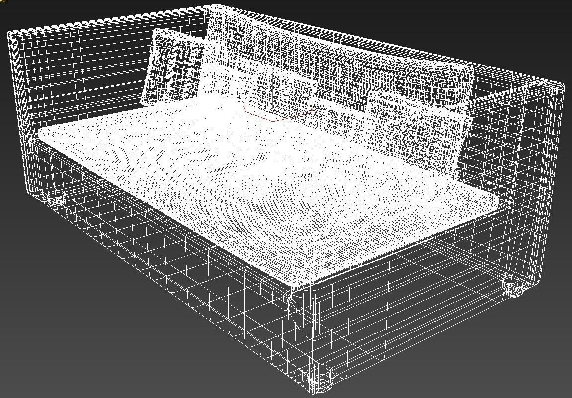 Couch and Pillows 3D model_5