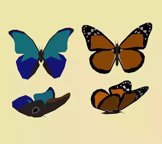 PACK 011 Monarch Butterflys orange and blue