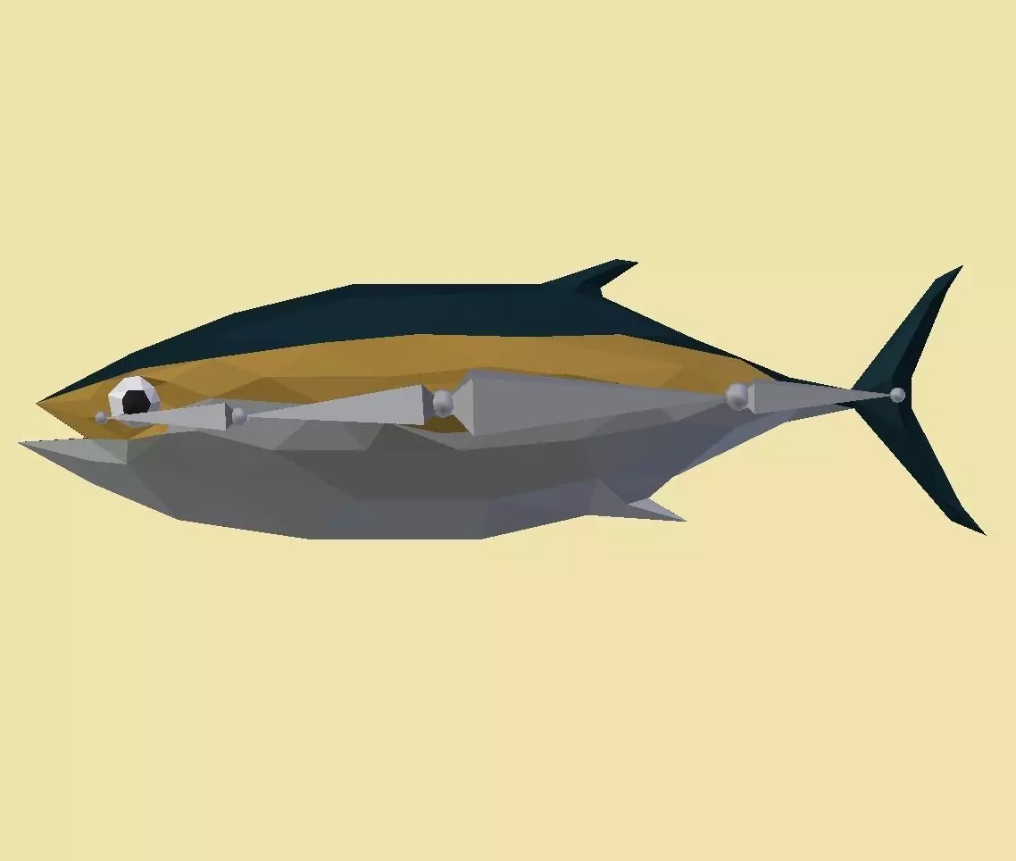 012 Fish Yellowfin Low-poly 3D model_0