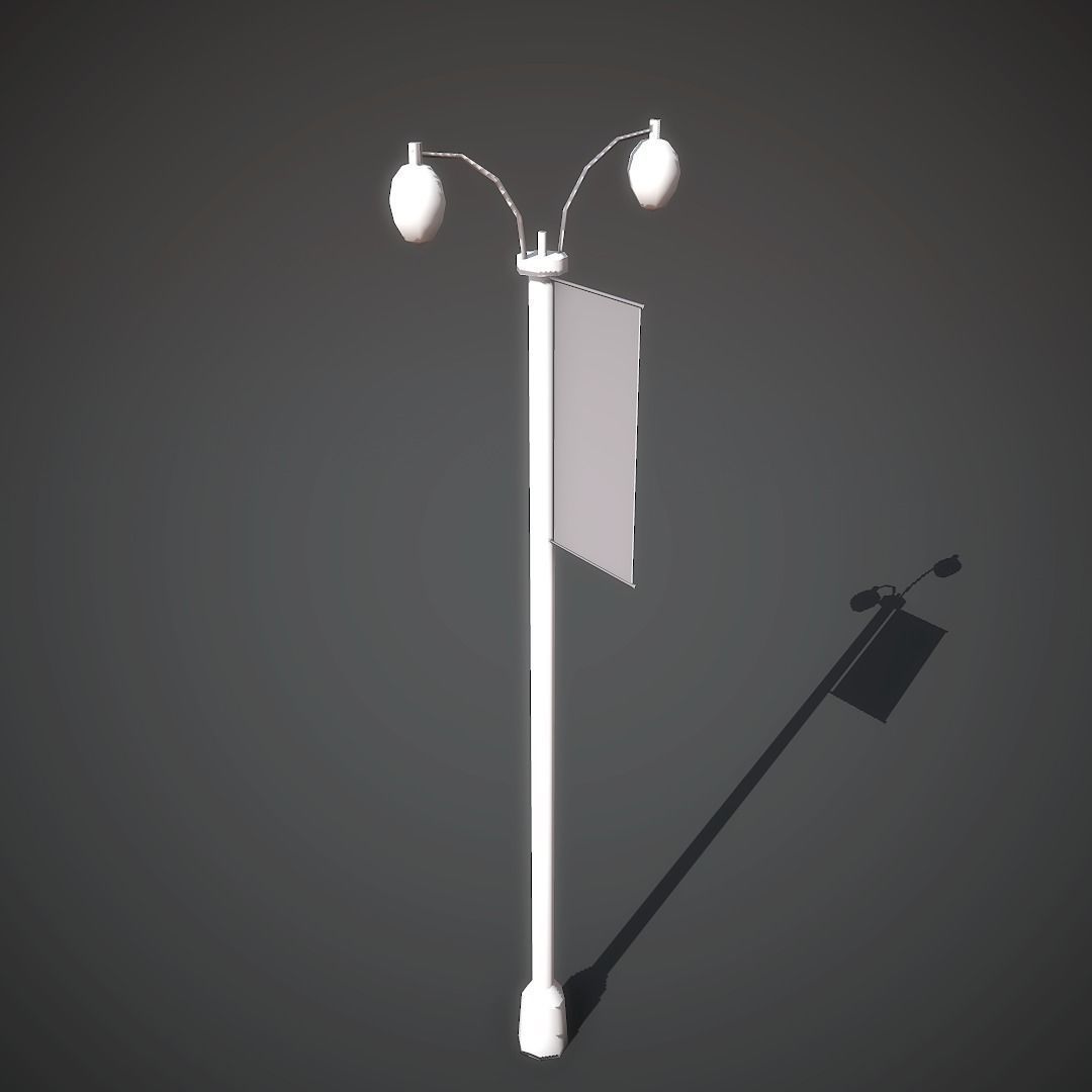 Lantern street lamp Low-poly 3D model_7