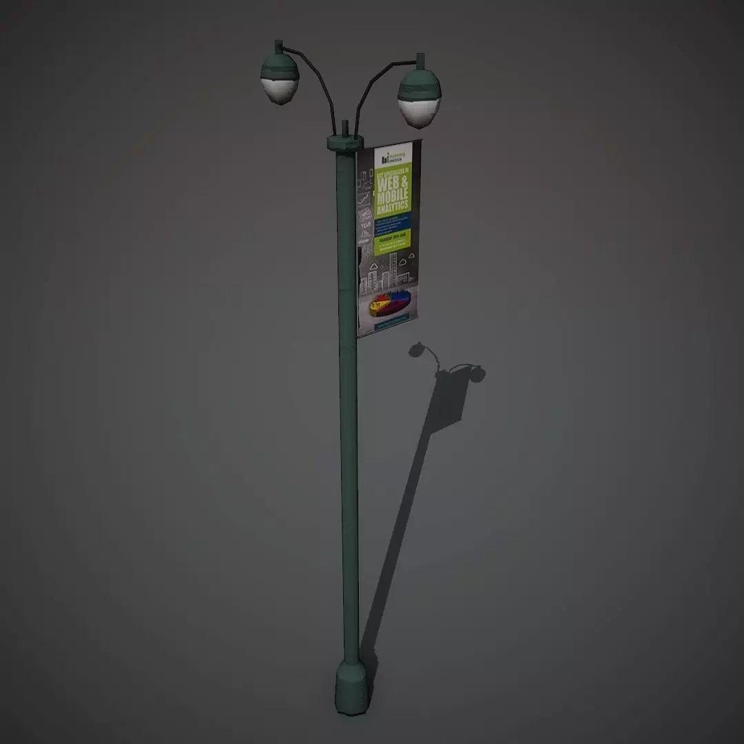Lantern street lamp Low-poly 3D model_0