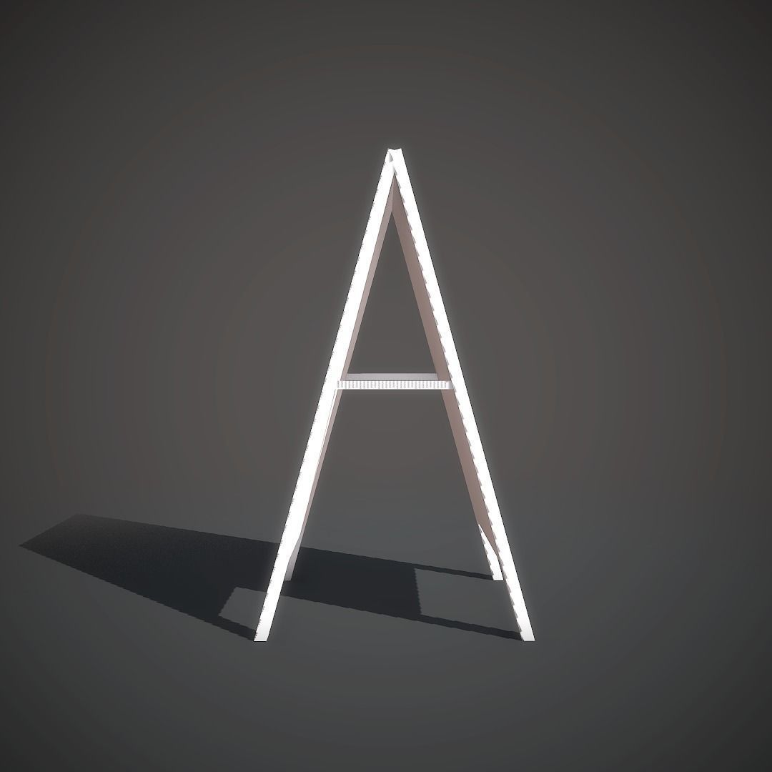 Wooden Banner Low-poly 3D model_7