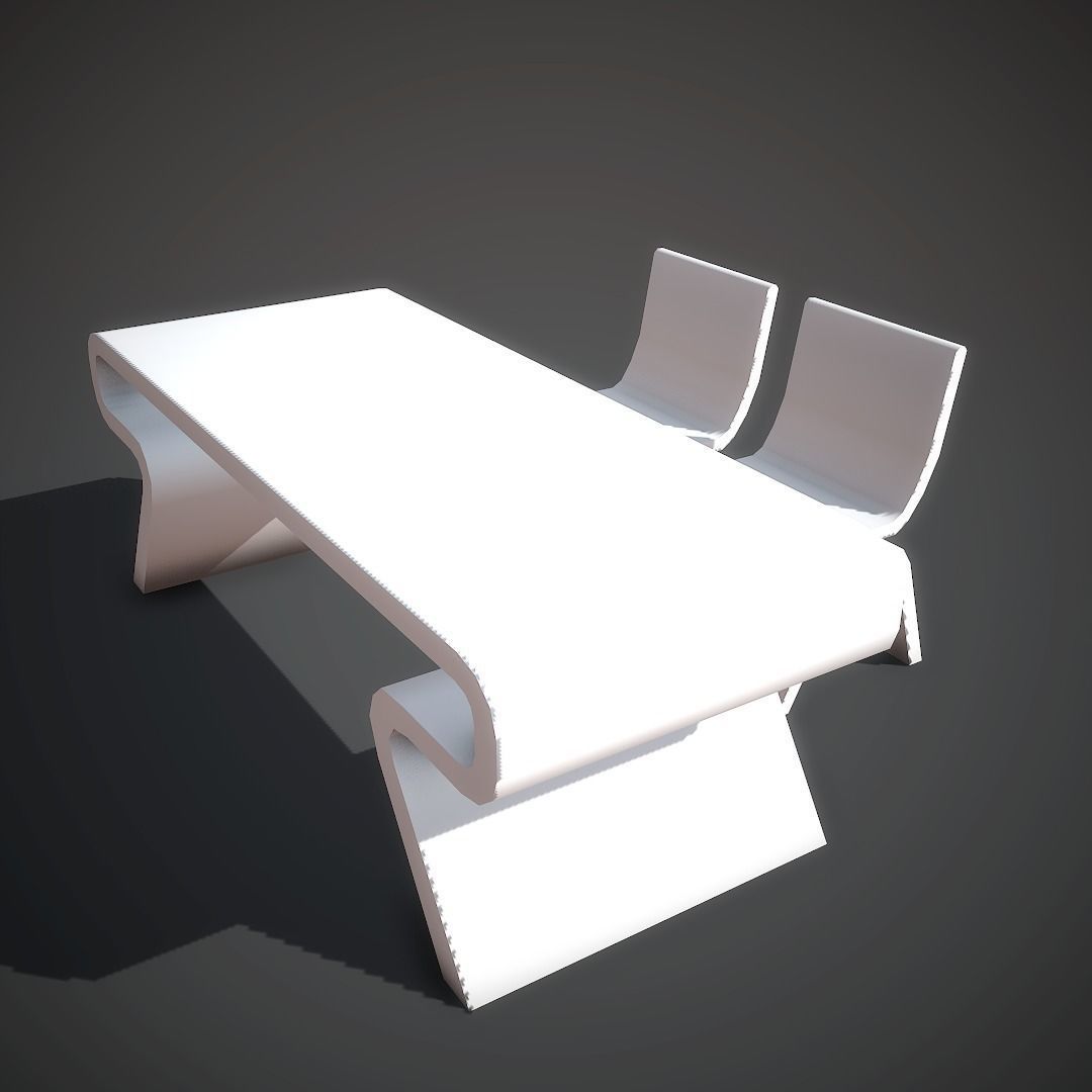 Desk Sci Fi Low-poly 3D model_5