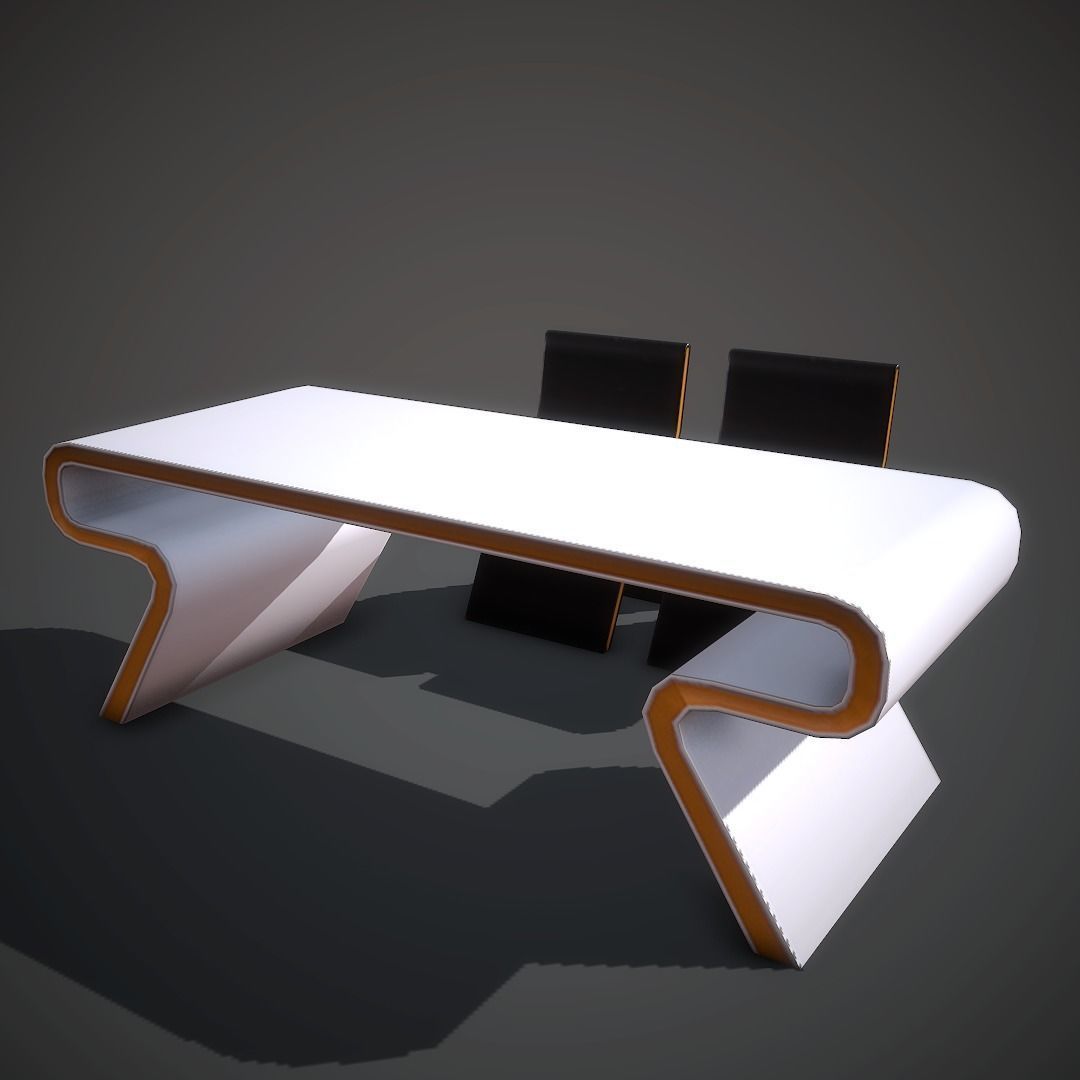 Desk Sci Fi Low-poly 3D model_3