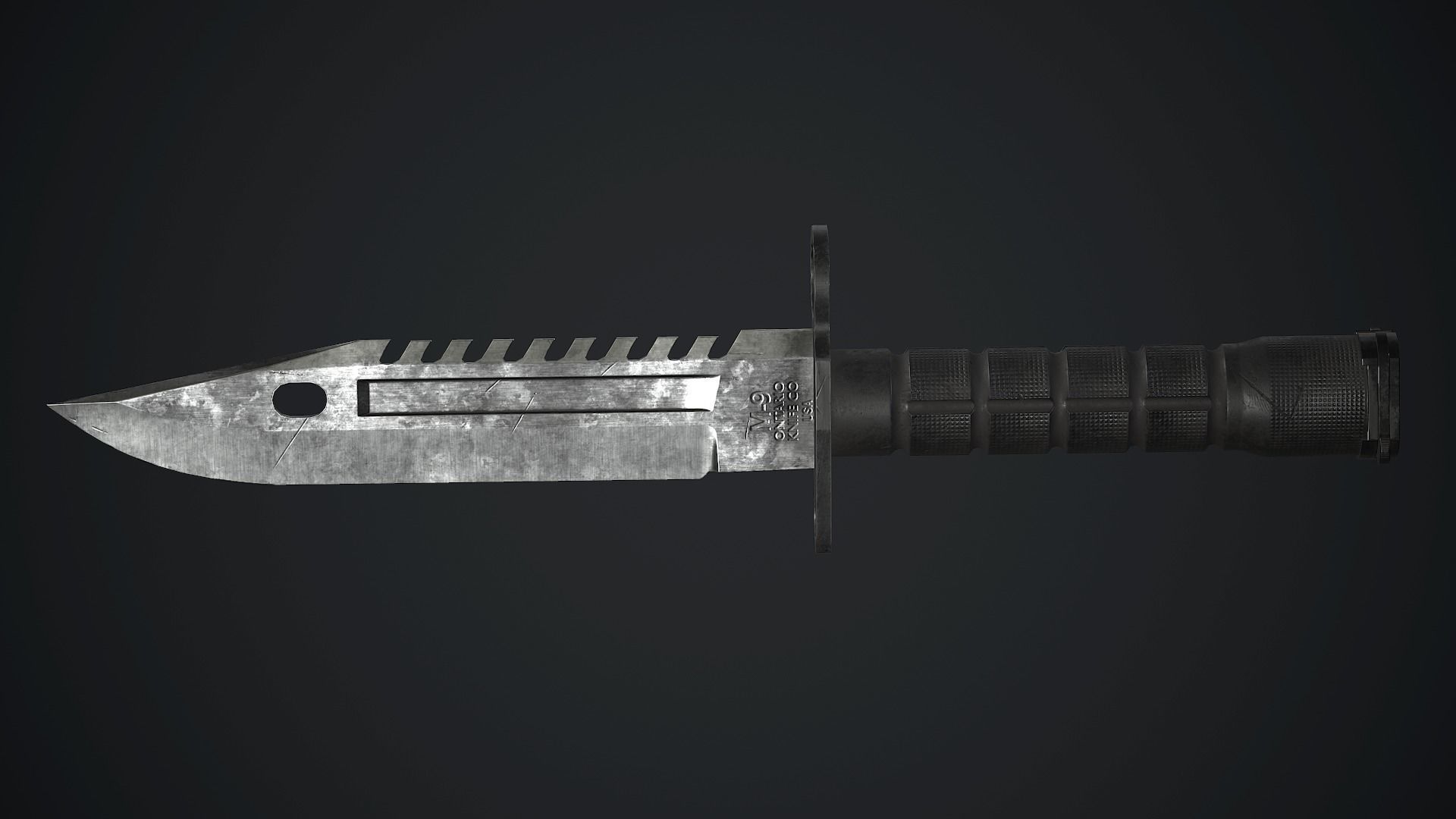 M9 Bayonet Knife PBR Game Ready Low-poly 3D model_21