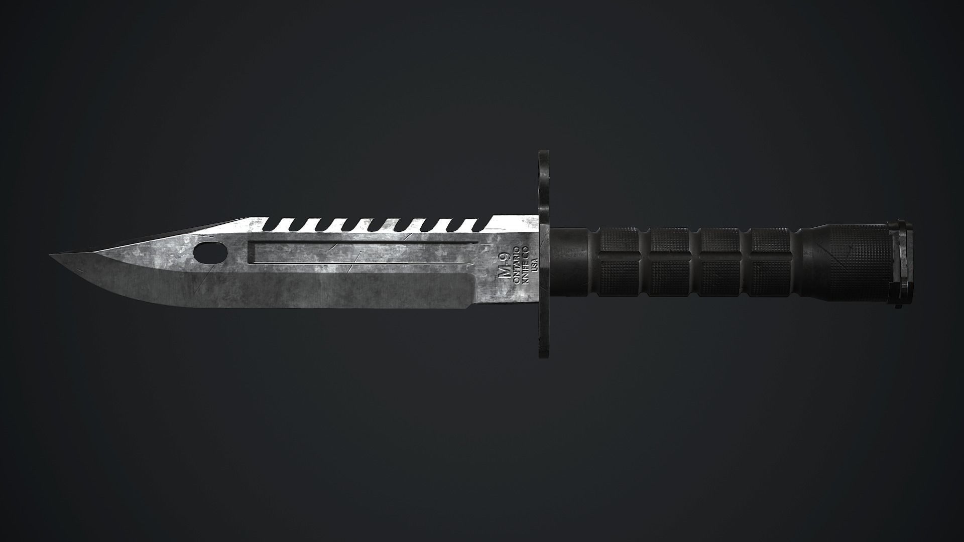 M9 Bayonet Knife PBR Game Ready Low-poly 3D model_1