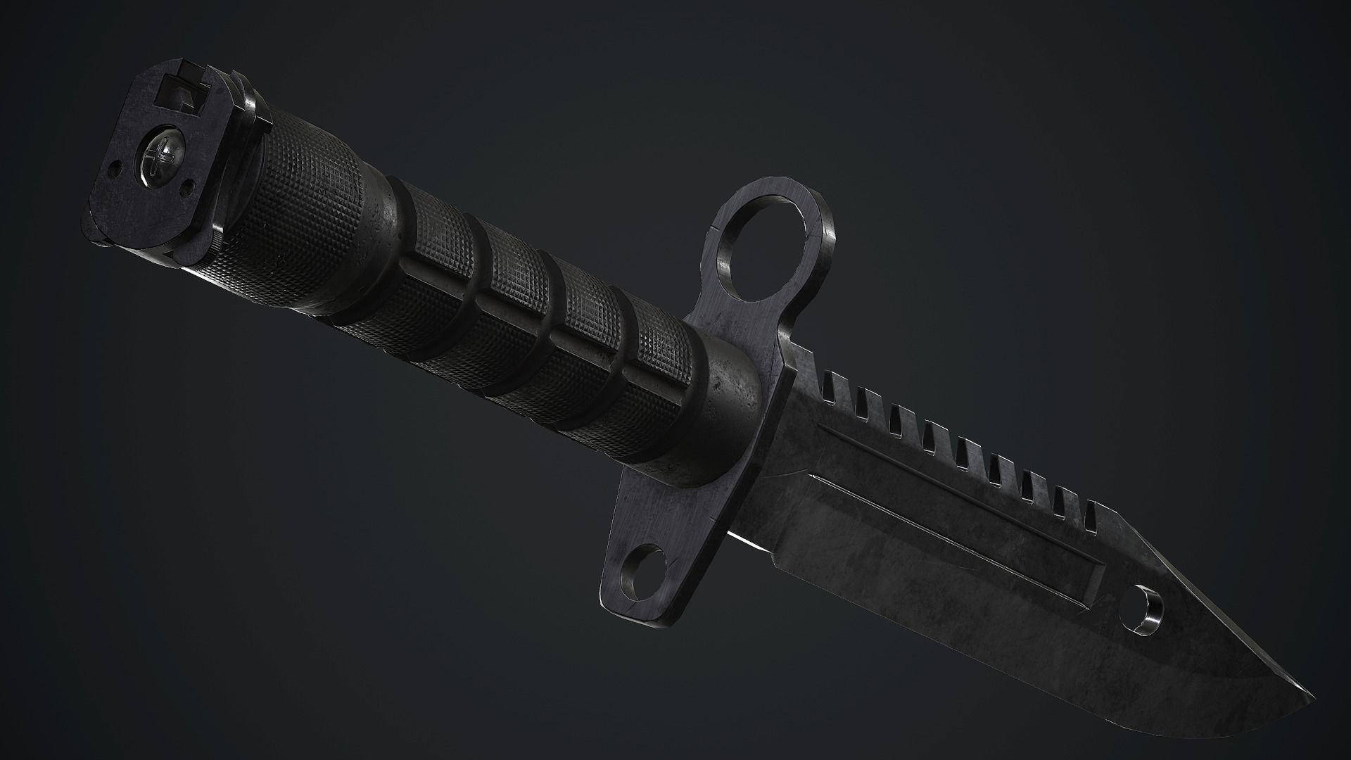M9 Bayonet Knife PBR Game Ready Low-poly 3D model_12