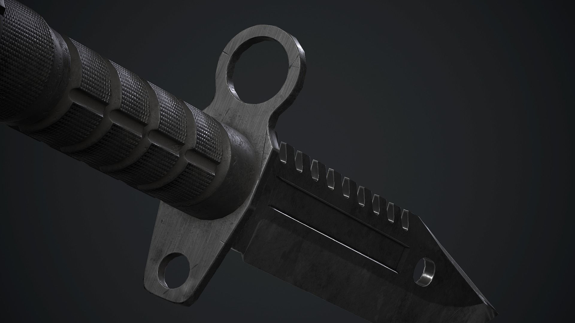 M9 Bayonet Knife PBR Game Ready Low-poly 3D model_19