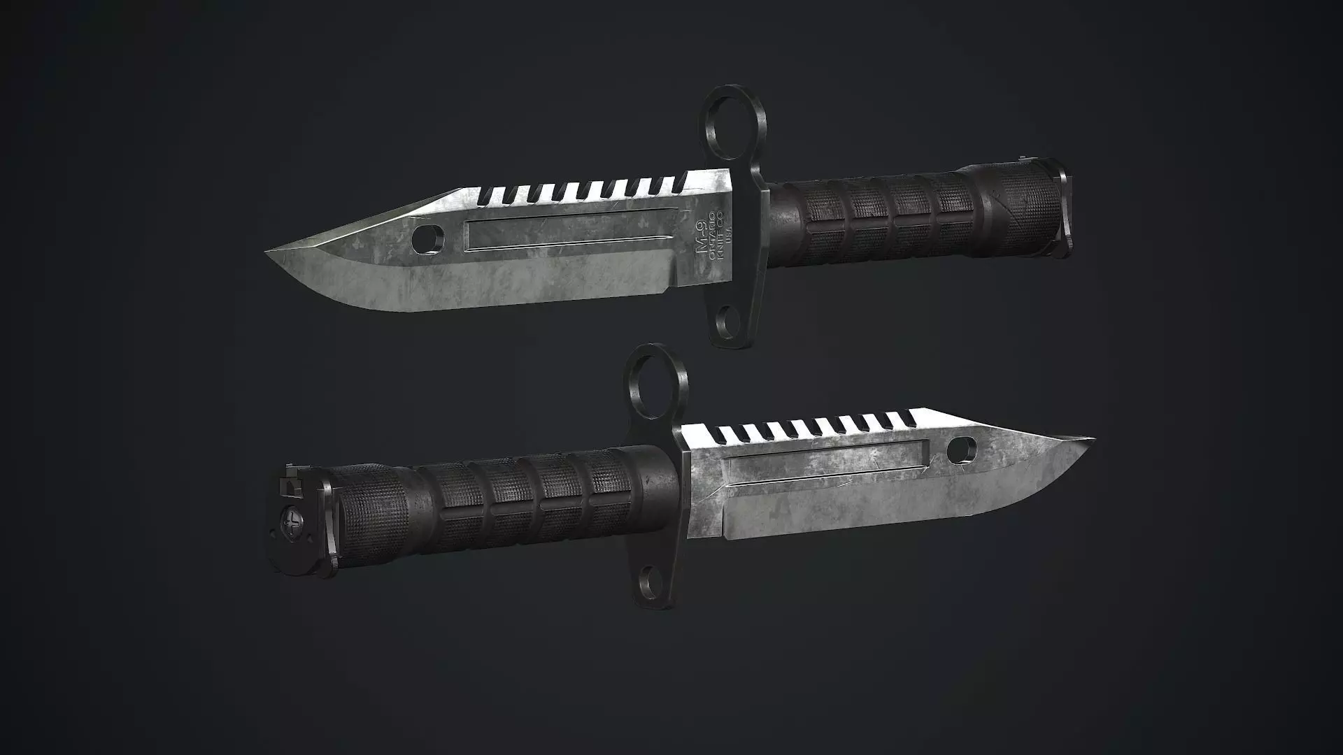 M9 Bayonet Knife PBR Game Ready Low-poly 3D model_0