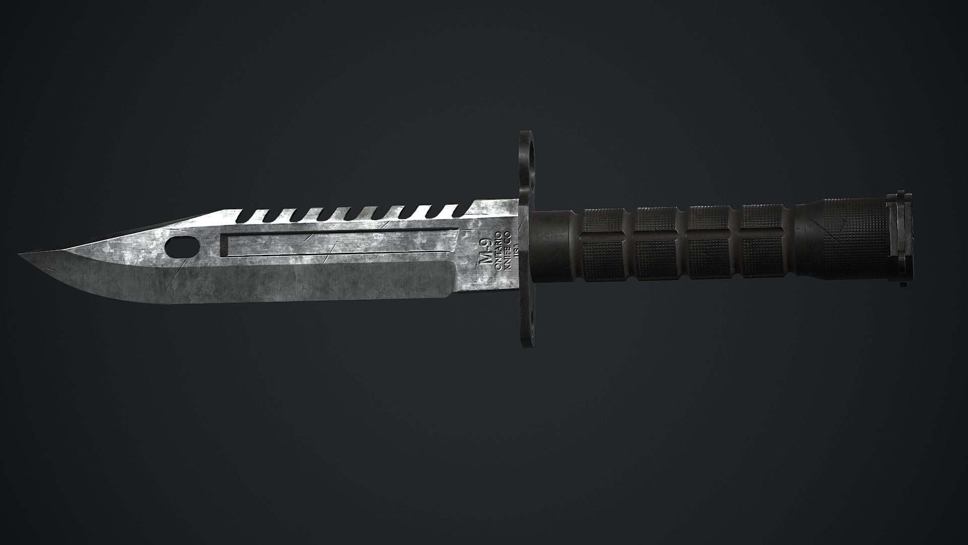 M9 Bayonet Knife PBR Game Ready Low-poly 3D model_3