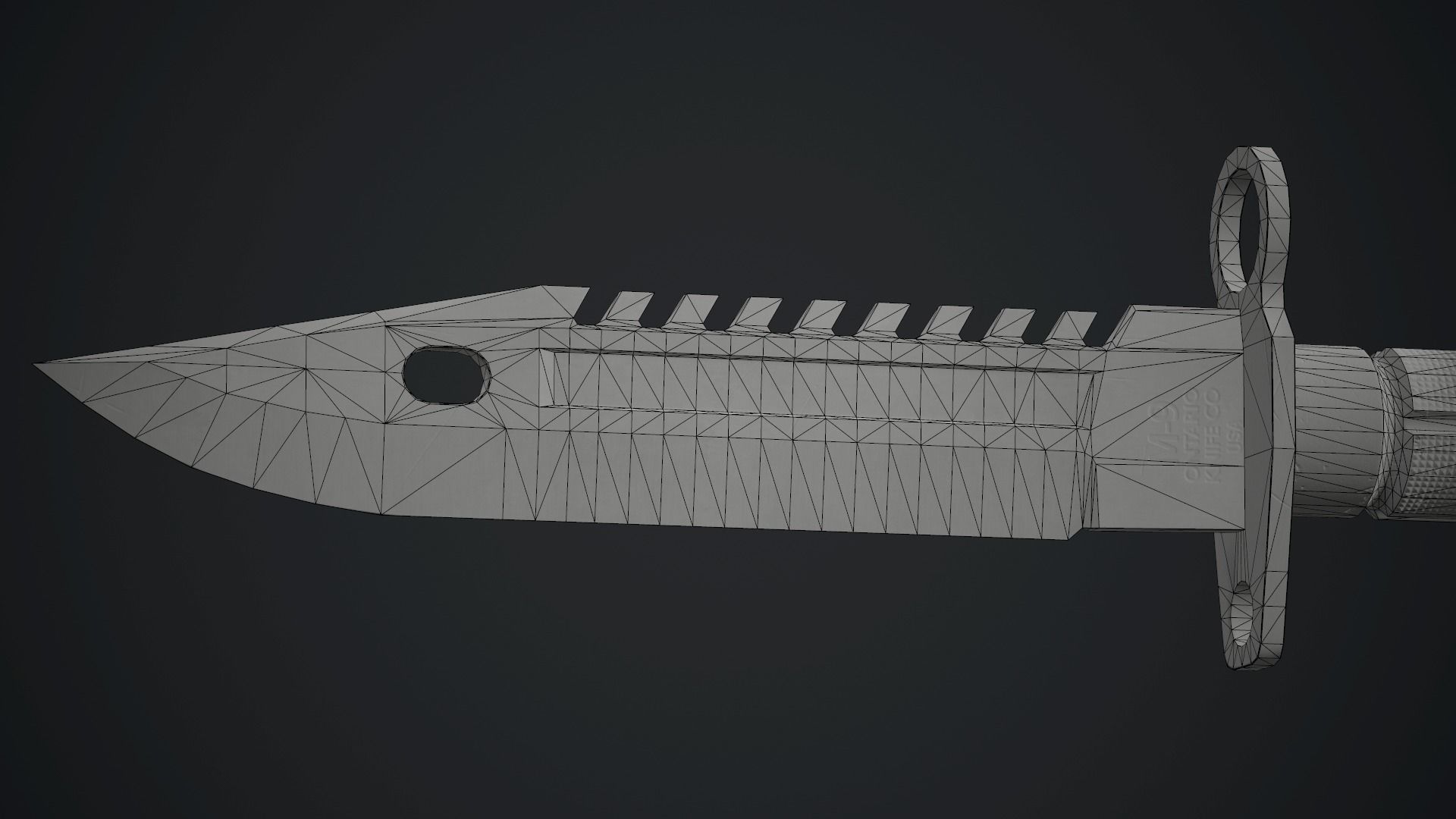M9 Bayonet Knife PBR Game Ready Low-poly 3D model_24