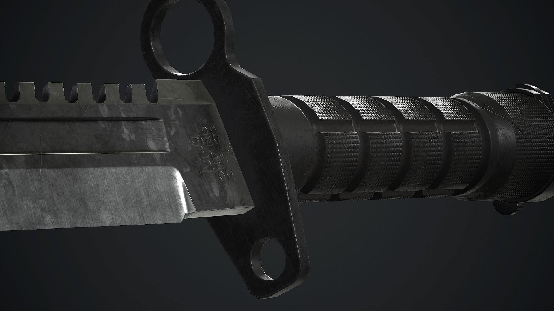 M9 Bayonet Knife PBR Game Ready Low-poly 3D model_14