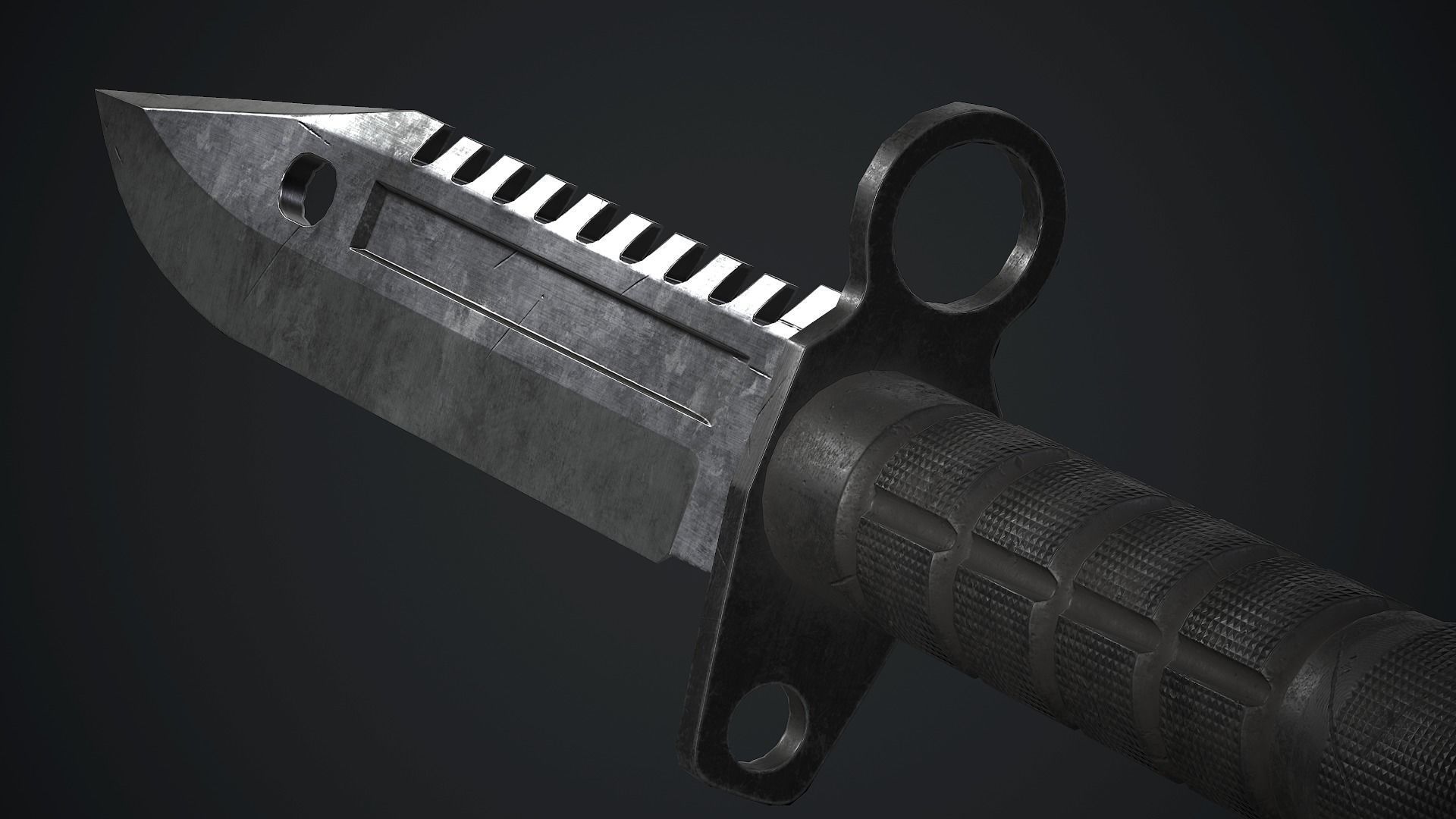 M9 Bayonet Knife PBR Game Ready Low-poly 3D model_7